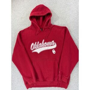 Oklahoma Sooners Stitched Logo Campus Hoodie‎ Sweatshirt (Men's XL) Red